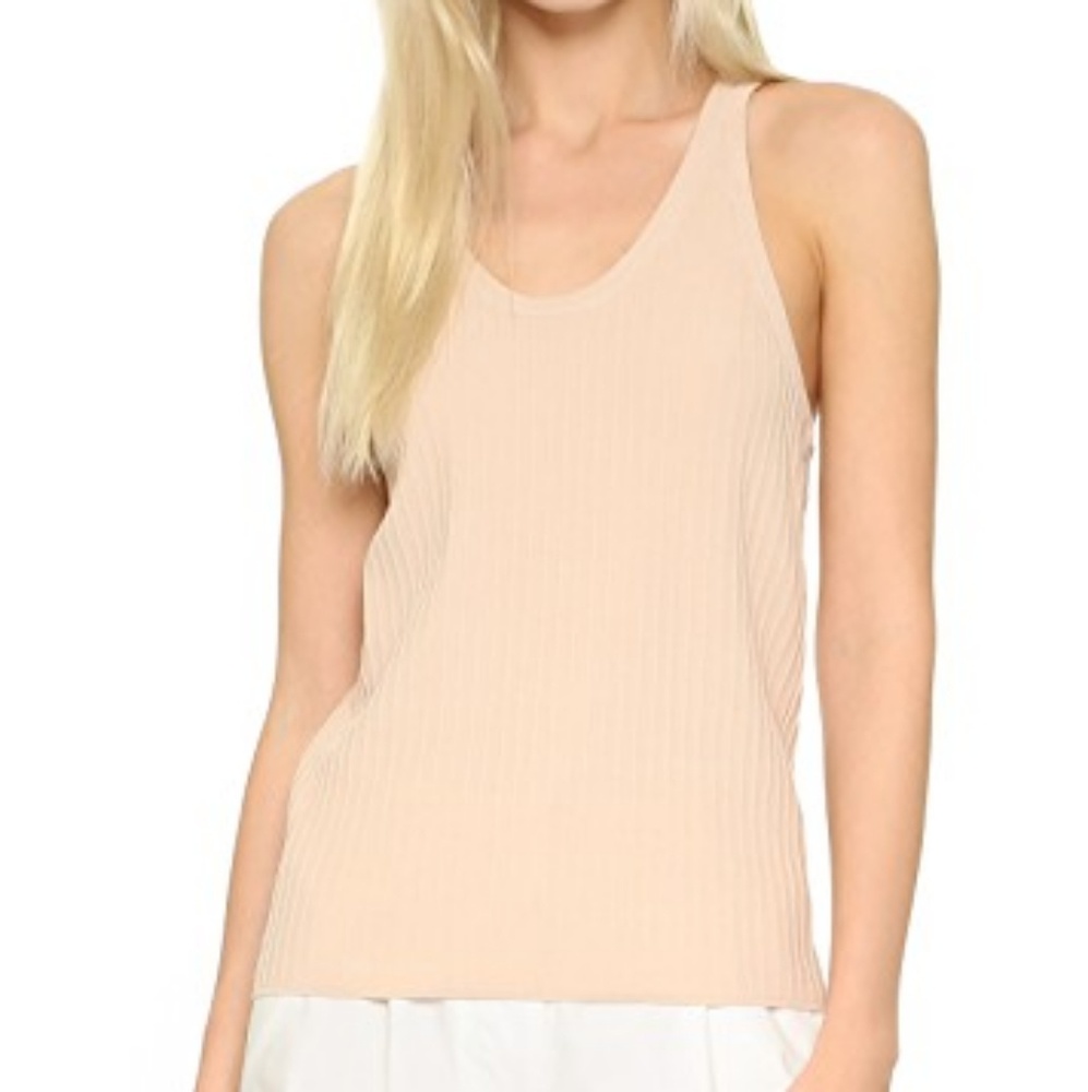 Acne studios iso ribbed tank top pale pink